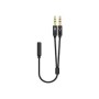 Cable AISENS 3.5mm/H a 2x3.5mm/M 25cm Negro (A128-0418)