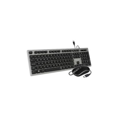 Teclado+Ratón SUBBLIM Ergo Flat USB Negro/Gris (CEKE50)