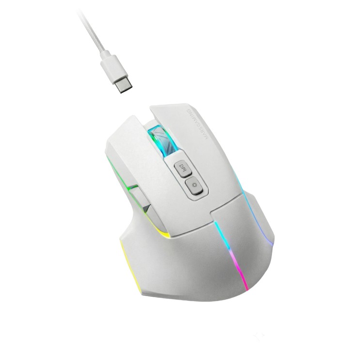 Ratón Mars Gaming RGB RF/BT/USB-A Blanco (MMWVECTORW)