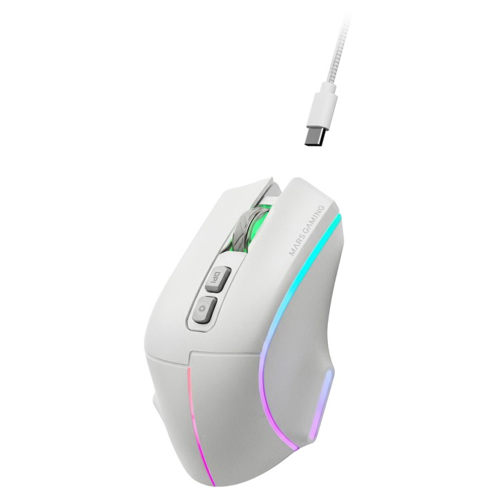 Ratón Mars Gaming RGB RF/BT/USB-A Blanco (MMWVECTORW)