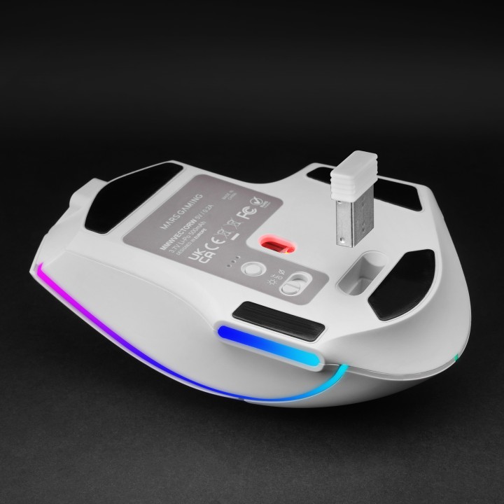 Ratón Mars Gaming RGB RF/BT/USB-A Blanco (MMWVECTORW)