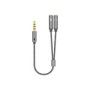 Cable AISENS 3.5mm/M a 2x3.5mm/H 25cm Gris (A128-0415)