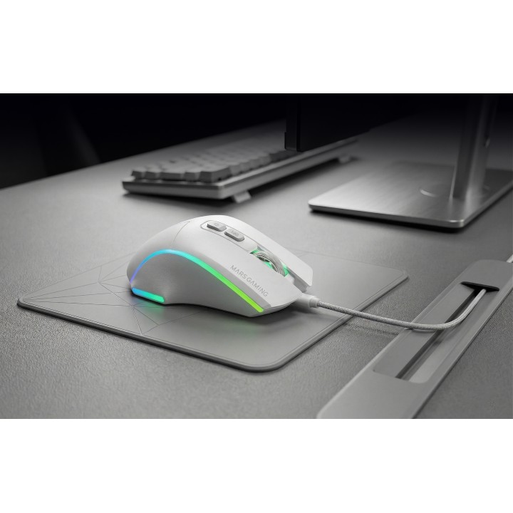 Ratón Mars Gaming RGB RF/BT/USB-A Blanco (MMWVECTORW)