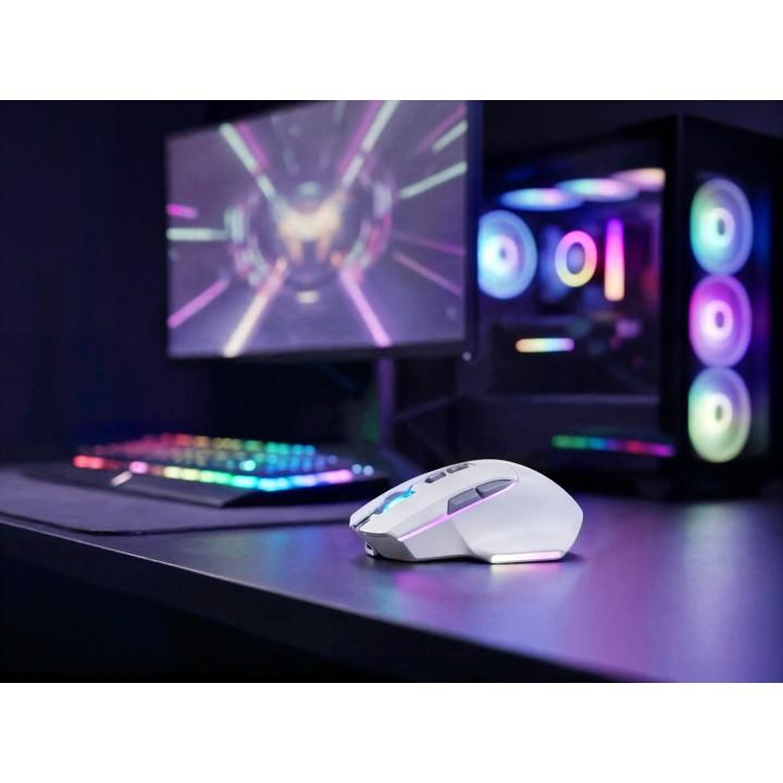 Ratón Mars Gaming RGB RF/BT/USB-A Blanco (MMWVECTORW)
