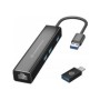 Hub CONCEPTRONIC USB-A a 3USB-A 1xRJ45 Negro (DONN07BA)