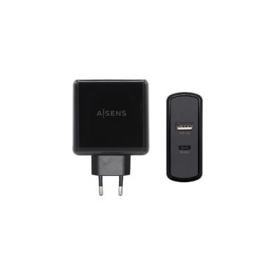 Cargador Pared AISENS 57W 2xUSB Negro (ASCH-2PD45A-BK)