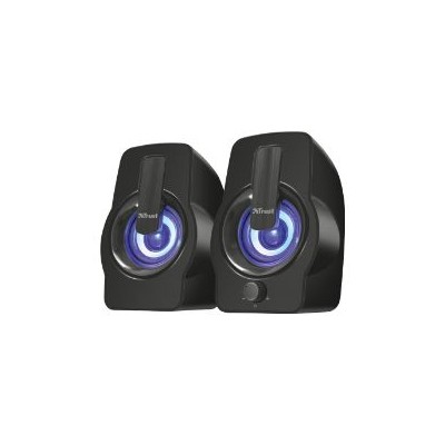 Altavoces Trust Gemi 2.0 6W RGB 3.5mm Negros (22948)