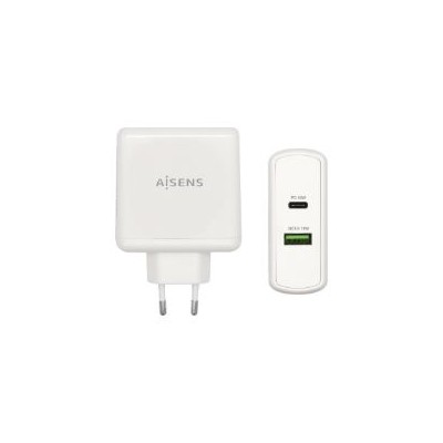 Cargador Pared AISENS 48W 2xUSB Blanco (ASCH-2PD30QC-W)