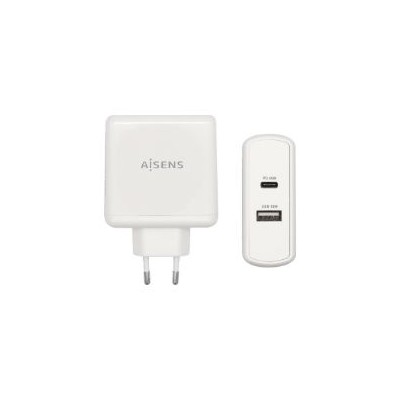 Cargador Pared AISENS 57W 2xUSB Blanco (ASCH-2PD45A-W)