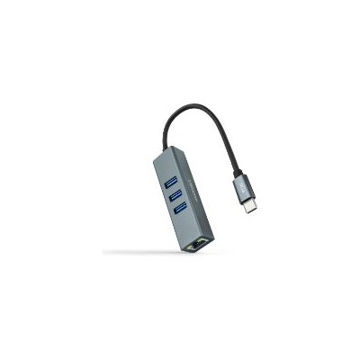 Adaptador Nanocable USB-C a 3xUSB-A/RJ45 (10.03.0408)