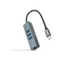 Adaptador Nanocable USB-C a 3xUSB-A/RJ45 (10.03.0408)