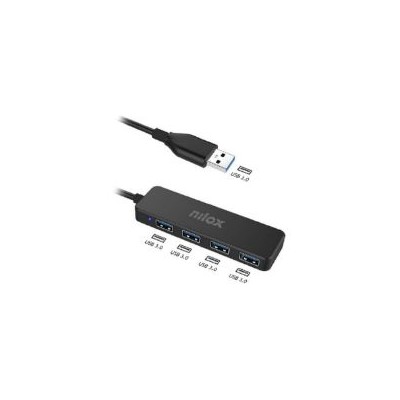 Hub NILOX USB-A 3.0 a 4xUSB-A 3.0 Negro (NXHUB402)