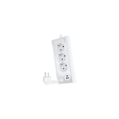 Regleta Nanocable 3xSchuko 2xUSB Blanca (10.37.0013-W)