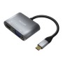 Adaptador AISENS USB-C a VGA/HDMI 15cm Gris (A109-0627)