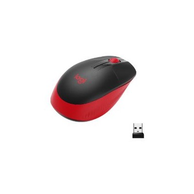 Ratón LOGITECH M190 Óptico RF Negro/Rojo (910-005908)