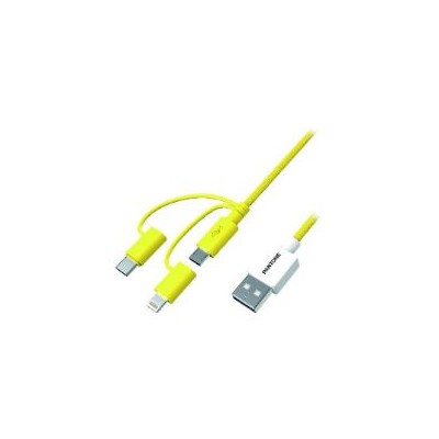 Cable PANTONE USB a Lightning/mUSB/USB(CELPT-USB003Y1)