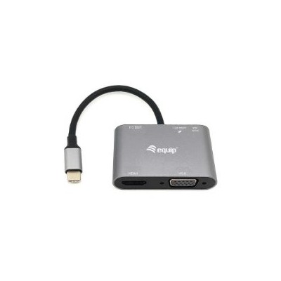 Adaptador EQUIP 5en1 USB-C Negro (EQ133483)