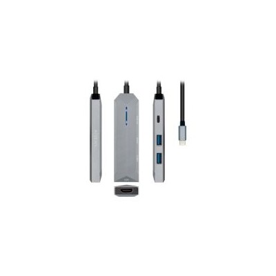 Adaptador AISENS 4en1 USB-C 15cm Gris (ASUC-4P002-GR)