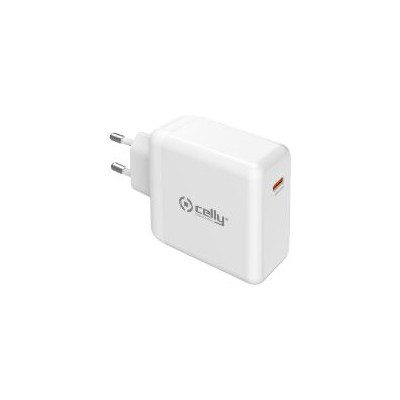 Cargador de Pared CELLY 65W 1xUSB Blanco (TC1C65WGANWH)