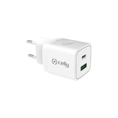 Cargador Pared CELLY 20W/18W USB-A/C (TC2USBUSBC20WWH)