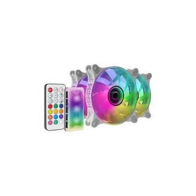 Ventilador Mars Gaming 120mm ARGB Kit3 Blanco(MF3DKITW)