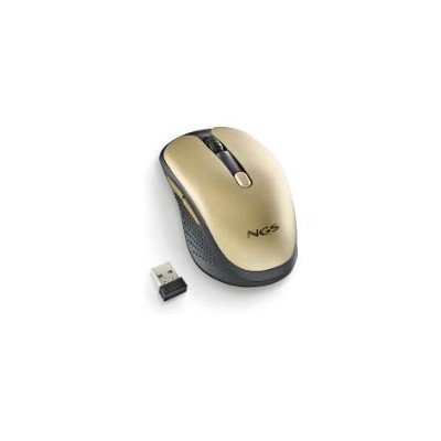 Ratón NGS Óptico RF 2.4GHz 1600dpi Dorado (EVORUSTGOLD)