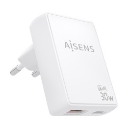 Cargador Pared AISENS GaN 30W USB-A/C (ASCH-30W2P074-W)