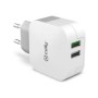 Cargador de Pared CELLY 2xUSB-A Blanco (TC2USBTURBO)