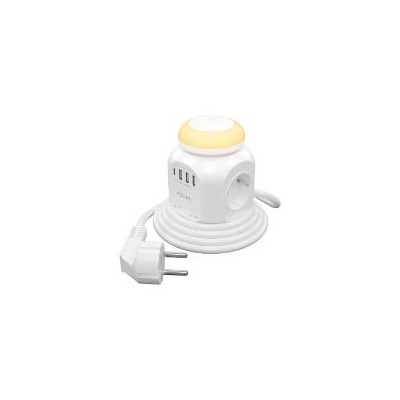 Regleta AISENS 4xSchuko 4xUSB Blanca (ASPS-3A1CL01-W)