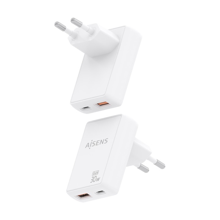 Cargador Pared AISENS GaN 30W USB-A/C (ASCH-30W2P074-W)