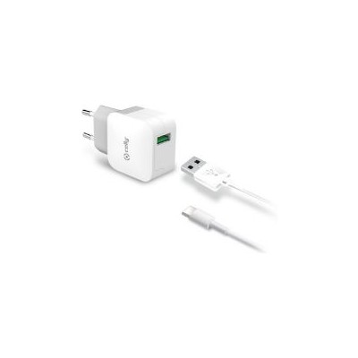 Cargador de Pared CELLY 1USB-A Cable USB-C (TCUSBTYPEC)