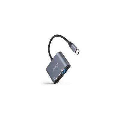 Adaptador Nanocable USB-C/M-HDMI/VGA Gris (10.16.4303)