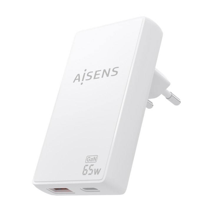 Cargador Pared AISENS GaN 65W UDB-A/C (ASCH-65W2P076-W)