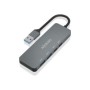 Hub AISENS USB-A a 2xUSB-A/2xUSB-C Gris (A106-0696)