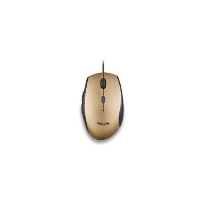 Ratón NGS Ergonómico Óptico USB 1600dpi Oro (MOTHGOLD)