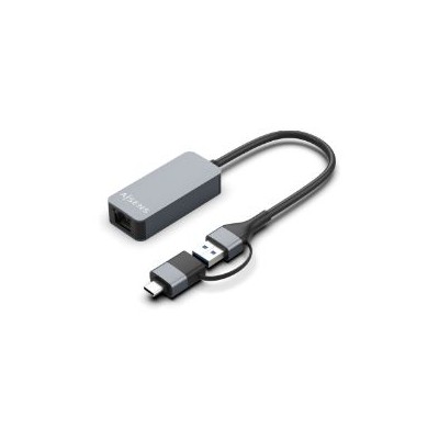 Adaptador AISENS USB-A/C/M a RJ45/H Gris (A109-0710)