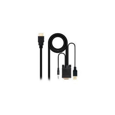 Nanocable HDMI/M a VGA/Jack/USB-A/M Negro (10.15.4350)