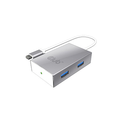 Adaptador Club3D USB-C a 4USB-A Plata/Blanco (CSV-1541)