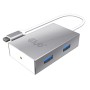 Adaptador Club3D USB-C a 4USB-A Plata/Blanco (CSV-1541)