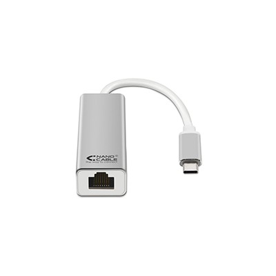 Adaptador Nanocable USB-C a RJ45 Plata (10.03.0402)