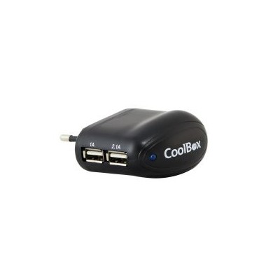 Cargador de Pared CoolBox 2x USB 2.0 Negro (UX-2)