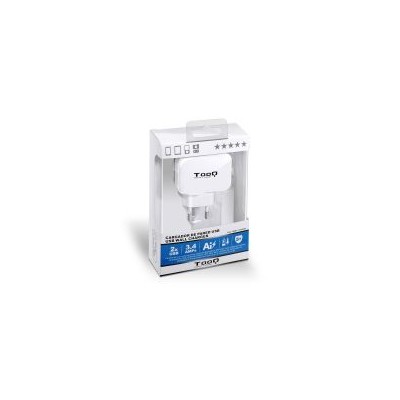 Cargador de Pared TooQ 17W 2xUSB-A Blanco (TQWC-1S02WT)