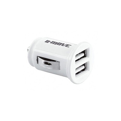 Cargador de Coche B-MOVE 2xUSB-A 2.0 Blanco (BM-USB02)