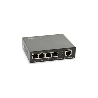 Switch LevelOne 5xRJ45 GbE 4xPoE 60W Negro (GEP-0523)