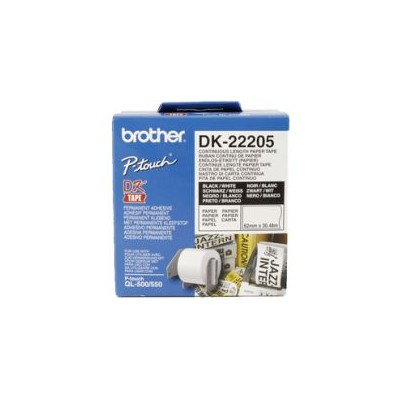 Cinta de Papel Continua BROTHER 62mm 30.48m (DK-22205)