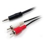 Cable EQUIP 1x3.5mm/M a 2xRCA/M 2.5m Negro (EQ14709207)