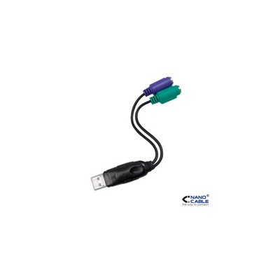 Nanocable USB-A/M a 2xPS/2/H 15cm Negro (10.03.0101)