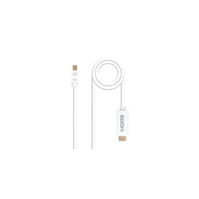 Nanocable Mini DP/M a HDMI/M 2m Blanco (10.15.4002)