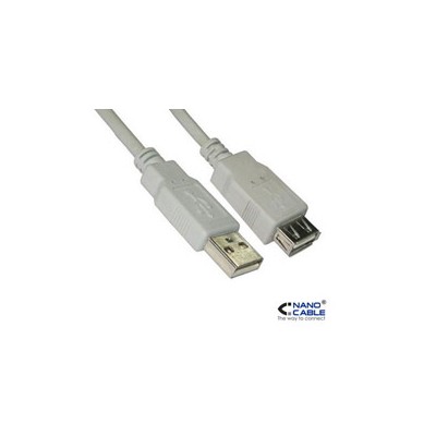 Nanocable USB-A/M a USB-A/H 3m Beige (10.01.0204)