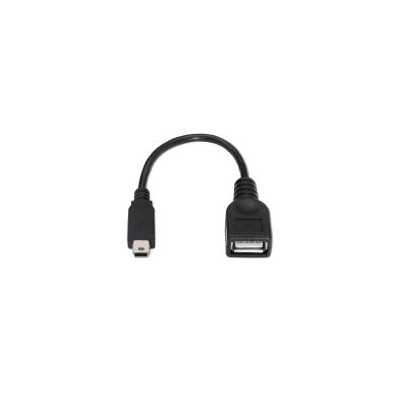 Nanocable MiniUSB-B/M a USB-A/H 15cm Negro (10.01.3800)